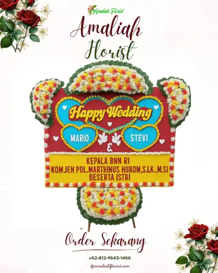 Papan Bunga Pernikahan Sungkai Tengah